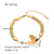 Fashion Geometric Stainless Steel 18K Gold Plated Rhinestones Shell Zircon Bracelets In Bulk