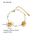 Fashion Geometric Stainless Steel 18K Gold Plated Rhinestones Shell Zircon Bracelets In Bulk