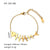Fashion Geometric Stainless Steel 18K Gold Plated Rhinestones Shell Zircon Bracelets In Bulk