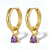 1 Pair 925 Sterling Silver Zircon Solid Color Earrings
