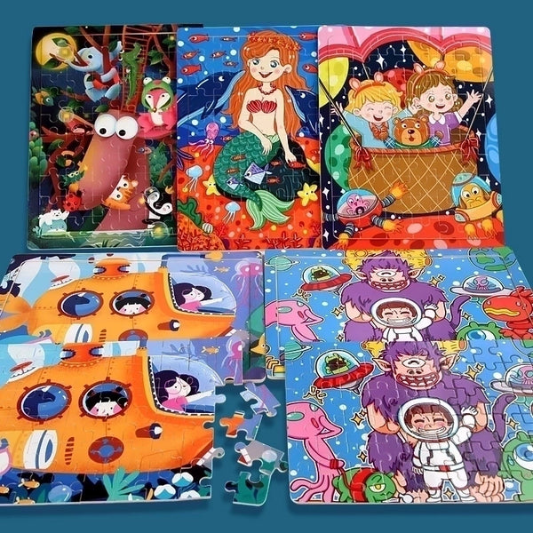 Puzzles Toddler(3-6Years) Cartoon Wood Toys