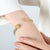 Minimalist Shiny Round Titanium Steel 18K Gold Plated Zircon Bangle In Bulk