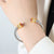 Minimalist Shiny Round Titanium Steel 18K Gold Plated Zircon Bangle In Bulk
