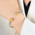 Minimalist Shiny Round Titanium Steel 18K Gold Plated Zircon Bangle In Bulk