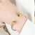 Minimalist Shiny Round Titanium Steel 18K Gold Plated Zircon Bangle In Bulk
