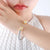 Minimalist Shiny Round Titanium Steel 18K Gold Plated Zircon Bangle In Bulk