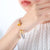 Minimalist Shiny Round Titanium Steel 18K Gold Plated Zircon Bangle In Bulk