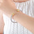 Minimalist Shiny Round Titanium Steel 18K Gold Plated Zircon Bangle In Bulk