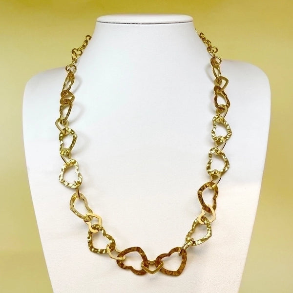 304 Stainless Steel 14K Gold Plated Roman Style Streetwear Patchwork Plating Oval Heart Shape Necklace