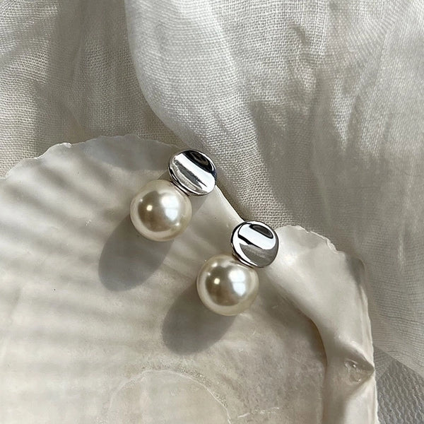 1 Pair 925 Sterling Silver Round Ear Studs