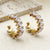 1 Pair Elegant C Shape Plating Inlay 304 Stainless Steel Zircon 14K Gold Plated Earrings