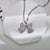 Sweet Wings Bow Knot Titanium Steel Copper Zircon Gold Plated Inlay Pendant Necklace