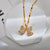 Sweet Wings Bow Knot Titanium Steel Copper Zircon Gold Plated Inlay Pendant Necklace