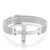 Retro Punk Cross Solid Color Titanium Steel Inlay Zircon 18K Gold Plated Men'S Bracelets