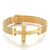 Retro Punk Cross Solid Color Titanium Steel Inlay Zircon 18K Gold Plated Men'S Bracelets