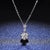 925 Sterling Silver Moissanite Zircon Inlay Round Pendant Necklace