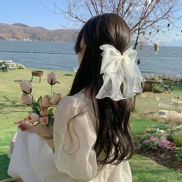 Women'S Cute Minimalist Bow Knot Gauze Hair Clip
