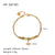 Minimalist Heart Shape Stainless Steel 18K Gold Plated Artificial Rhinestones Rhinestones Shell Bracelets In Bulk