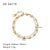 Minimalist Heart Shape Stainless Steel 18K Gold Plated Artificial Rhinestones Rhinestones Shell Bracelets In Bulk