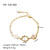 Minimalist Heart Shape Stainless Steel 18K Gold Plated Artificial Rhinestones Rhinestones Shell Bracelets In Bulk