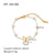 Minimalist Heart Shape Stainless Steel 18K Gold Plated Artificial Rhinestones Rhinestones Shell Bracelets In Bulk