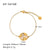 Minimalist Heart Shape Stainless Steel 18K Gold Plated Artificial Rhinestones Rhinestones Shell Bracelets In Bulk