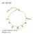 Minimalist Heart Shape Stainless Steel 18K Gold Plated Artificial Rhinestones Rhinestones Shell Bracelets In Bulk