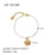 Minimalist Heart Shape Stainless Steel 18K Gold Plated Artificial Rhinestones Rhinestones Shell Bracelets In Bulk