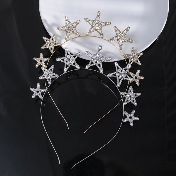 Minimalist Star Alloy Plating Inlay Zircon Hair Band