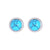 1 Pair Classic Style Round Texture Inlay 304 Stainless Steel Turquoise White Gold Plated Gold Plated Ear Studs