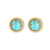 1 Pair Classic Style Round Texture Inlay 304 Stainless Steel Turquoise White Gold Plated Gold Plated Ear Studs