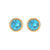 1 Pair Classic Style Round Texture Inlay 304 Stainless Steel Turquoise White Gold Plated Gold Plated Ear Studs