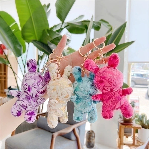 Cartoon Style Cute Bear Pp Cotton Women'S Bag Pendant Keychain