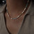 Fairy Style Sweet Korean Style Geometric Freshwater Pearl Glass Titanium Steel Plating 18K Gold Plated Women'S Necklace
