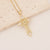 Commute Cross Copper Inlay 18K Gold Plated Zircon Pendant Necklace