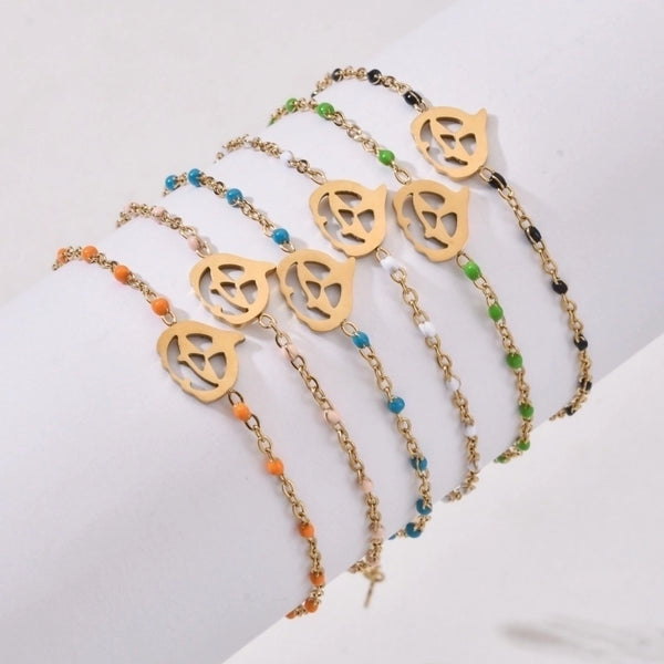 Cool Style Pumpkin Stainless Steel Plating Hollow Out Bracelets