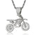 Casual Motorcycle Stainless Steel Copper Inlay Zircon Unisex Pendant Necklace