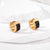1 Pair Minimalist Color Block Inlay 201 Stainless Steel Zircon Earrings