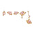 Lady Heart Shape Brass Ear Studs Heart Gem Copper Earrings