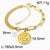 Minimalist Human Star Oval Stainless Steel 18K Gold Plated Bracelets In Bulk