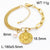 Minimalist Human Star Oval Stainless Steel 18K Gold Plated Bracelets In Bulk