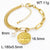 Minimalist Human Star Oval Stainless Steel 18K Gold Plated Bracelets In Bulk