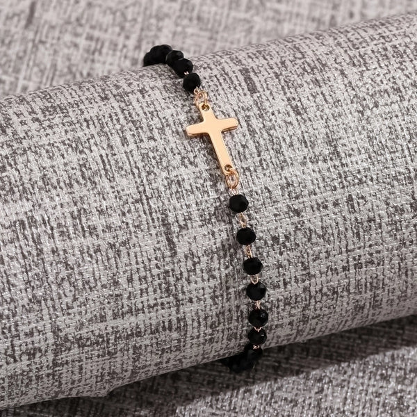 Minimalist Streetwear Cross Heart Shape Stainless Steel Plating Bracelets