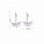 1 Pair 925 Sterling Silver Zircon Sector Earrings