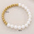 Ig Style Minimalist Round Titanium Steel 18K Gold Plated Pearl Plating Rings Bracelets Earrings