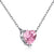 925 Sterling Silver Zircon Inlay Heart Shape Pendant Necklace