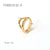 304 Stainless Steel 18K Gold Plated Basic Plating Solid Color Rings