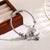 Elegant Heart Shape Bee Key 304 Stainless Steel Alloy Rhinestones Bangle In Bulk