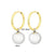 Ig Style Minimalist Round Titanium Steel 18K Gold Plated Pearl Plating Rings Bracelets Earrings