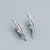 1 Pair 925 Sterling Silver Zircon Snake Earrings